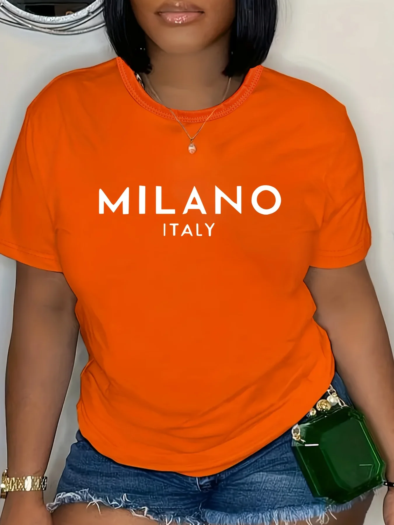 MILANO Graphic Tee Chic Casual Comfort, Short Sleeve Breathable Ideal for Spring & Summer Fashion - Curvy Women's Apparel image 6