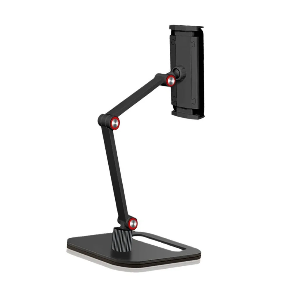 Black Black Dual-Arm Basic Aluminum Tablet Stand Base 14 * 16cm Universal Portable Live Streaming Device Bracket