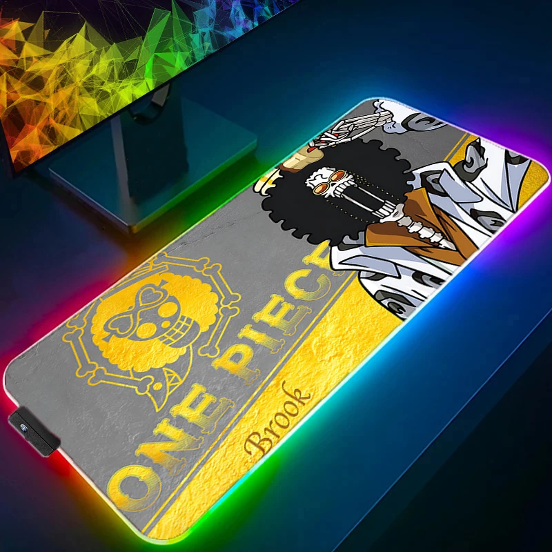 

RGB LED Mouse Pad Office Desk Mat Computer Game Mousepad Rubber One Piece Brook Keyboard Pad PC Accessories Mouse Mat Tablet Pad