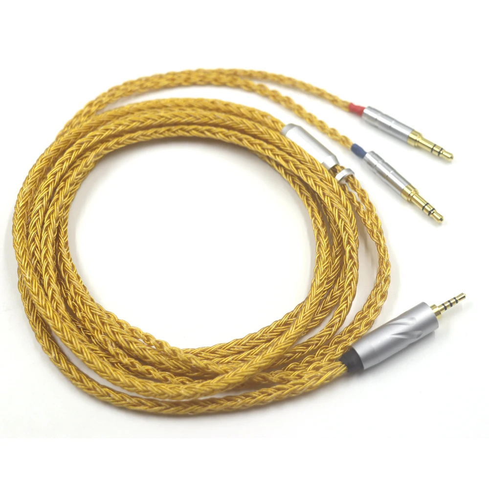 16 Core 24k Gold Plated Earphone Balance Cable For Denon AH-D600 D7100 Hifiman Sundara Ananda HE1000se HE6se He400