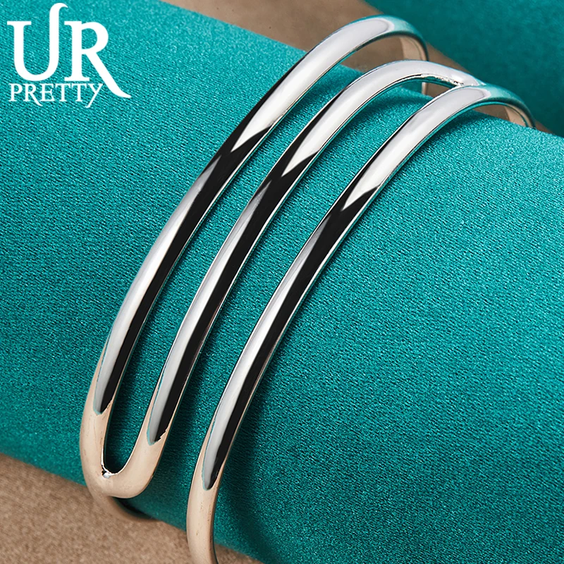 

925 Sterling Silver Adjustable Opening Brief Bangle Bracelet For Women Party Gift Engagement Wedding Fashion Jewelry