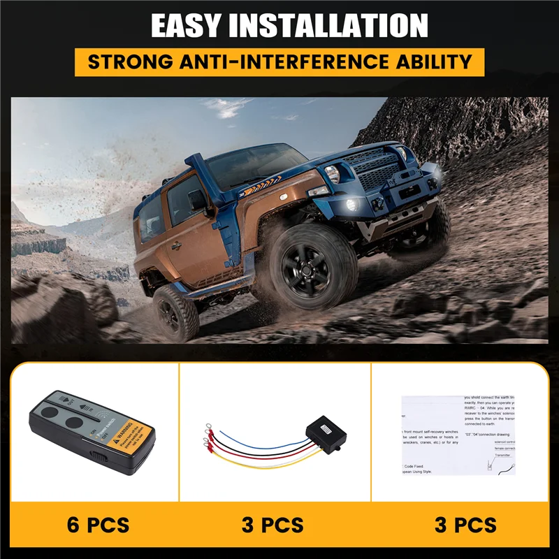 A33K-3Set 12 فولت 24 فولت 2.4 جرام 50 متر العالمي سيارة اللاسلكية ونش كرين تحكم عن بعد مع التوأم سماعة المدى عن بعد #5