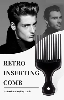 1 पीस चौड़े दांतों वाला ब्रश पिक कंघी कांटा हेयरब्रश इन्सर्ट हेयर पिक कंघी प्लास्टिक गियर कंघी घुंघराले अफ्रीकी हेयर स्टाइलिंग टूल्स के लिए 10 best sales बालों की कंघी - №5