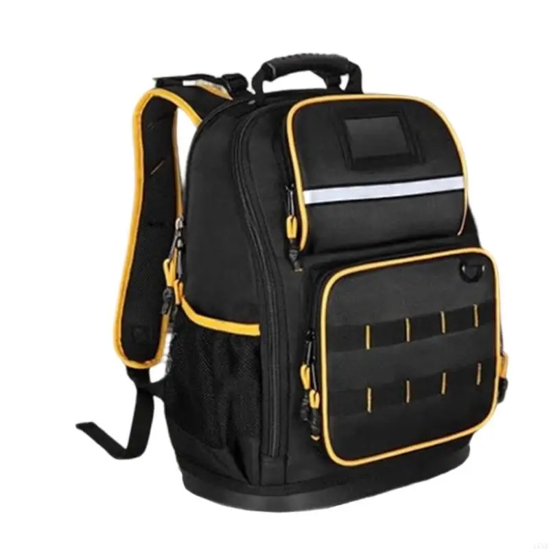 Oxfords Fabric Tool Bag Reinforced Zippers And Padded Shoulder Strap Tool Backpack For Outdoor Work