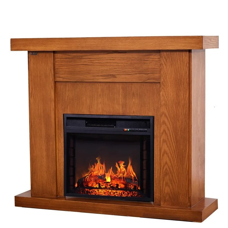 Retro fireplace luxury decorative cabinet quality electronic fireplace core American light luxury simulation flame heater househ