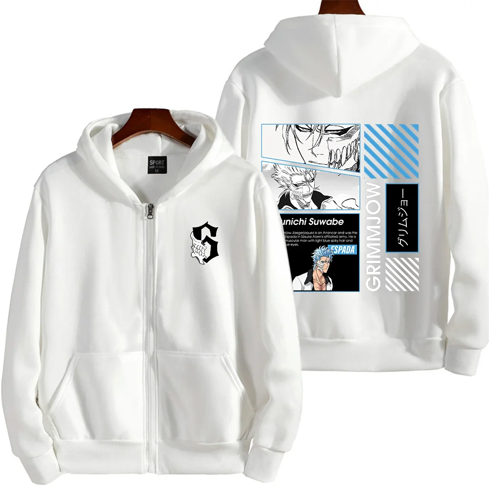 Hoodie kasual motif Anime BLEACH Grimmjow, hoodie kasual olahraga jalanan pelajar pasangan