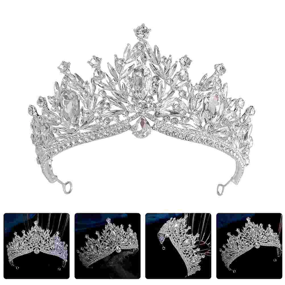 

Crown Tiara Crowns for Women Rhinestone Wedding Dress Bride Silver Hair Accessories Women's