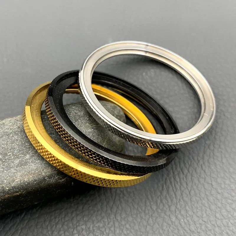 41mm Rotation Steel Bezel Black Gold Silver Watch Bezel Ring SKX Bezel Fits SKX007 SRPD NH35 Watch Case Replace Mod Parts Custom