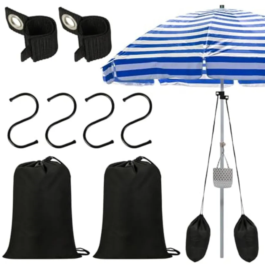 

2 Pack Large Summer Beach Umbrella Sand Bags Portable Waterproof Canopy Weight Sandbag for Umbrella Legs Heavy Duty Sandbag Kit