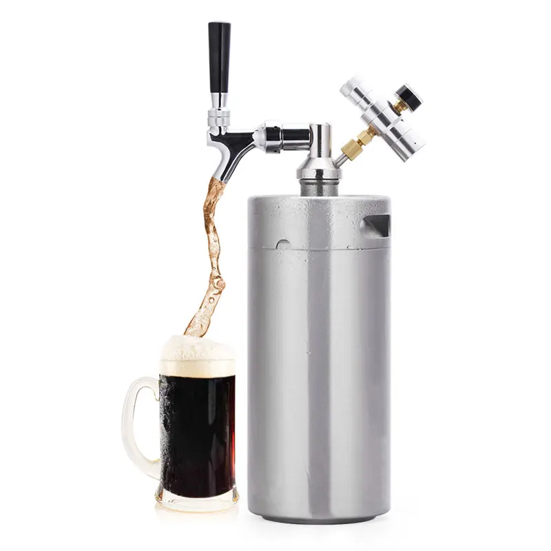 5L stainless steel beer keg, mini keg whisk, craft beer two-shot container, bar counter, table top whisk