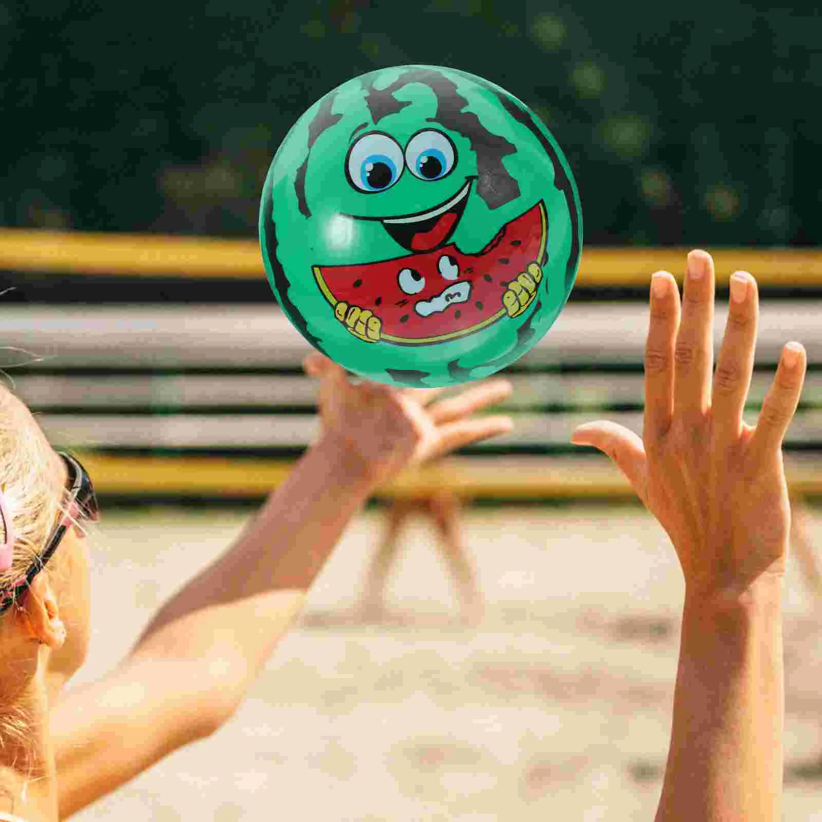 2 Pcs Inflatable Pool Watermelon Bouncy Toys Racket Ball Beach Balls Sports Child