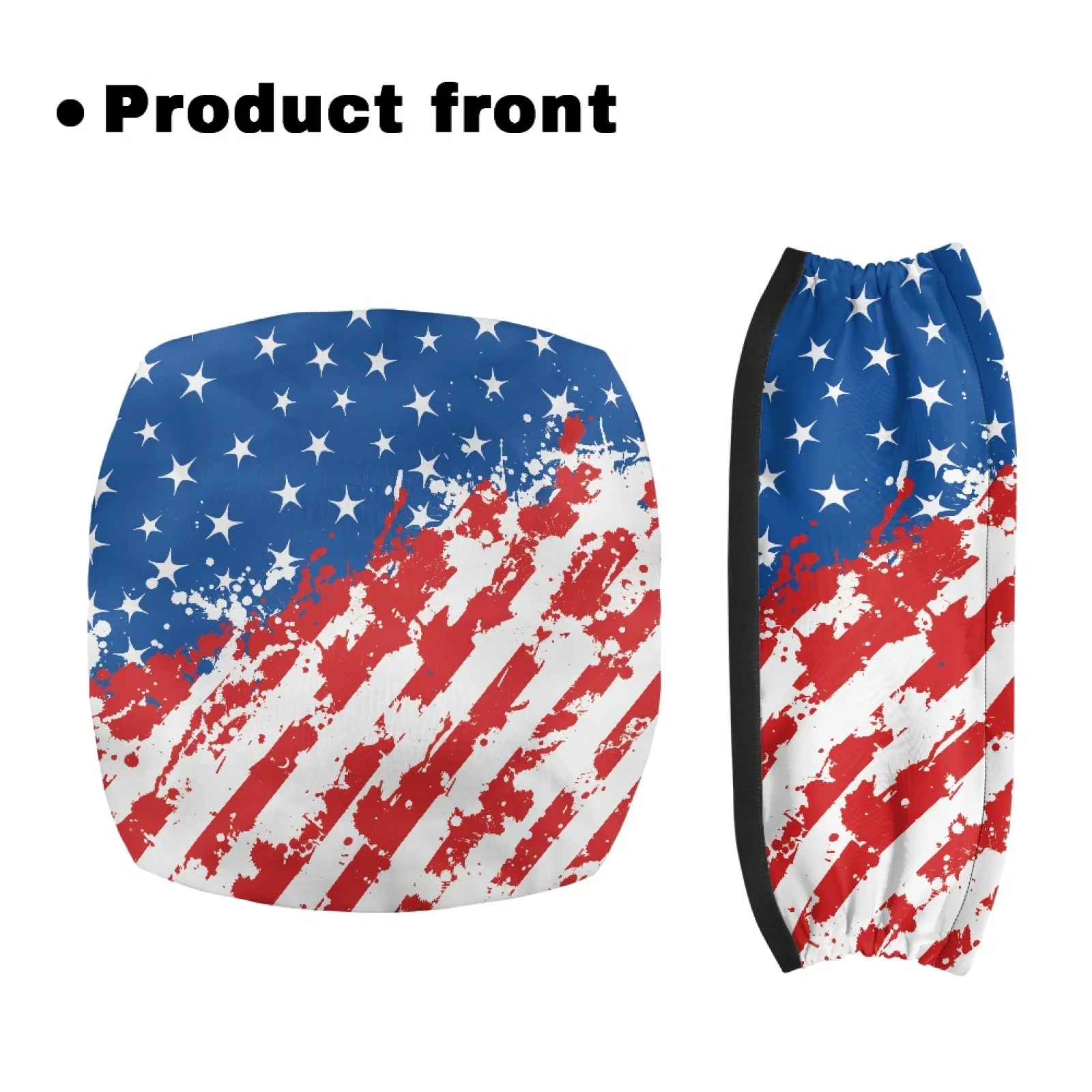 Coloranimal Distressed American Flag 2PCS Seat & Backrest Cover Set Easy to Clean Rollator Seat Cover Set for Elderly