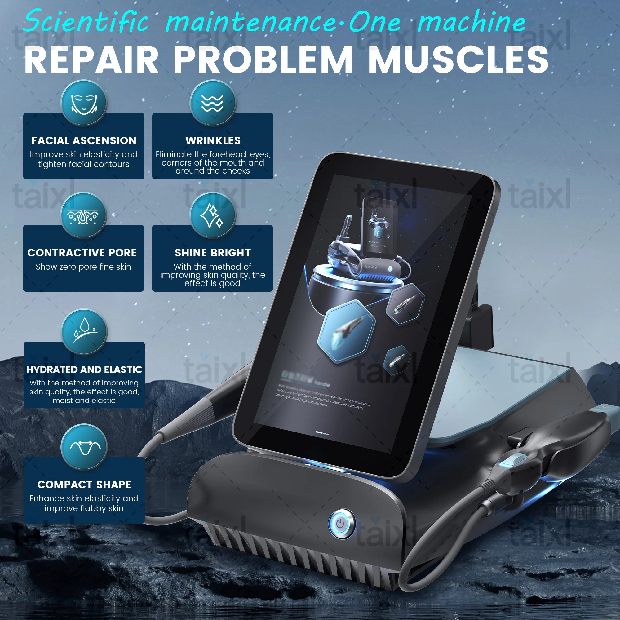 

12D Facial Lifting Machine 3 In 1 Anti-Aging Skin Tightening Beauty Device Wrinkle Reduction Dark Circle Care Neck Lifting