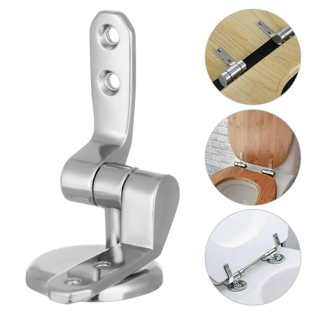 2pcs Toilet Seat Hinges Universal Replacement With Fittings UK Stainless Steel Toilet Seat Parts Mounting Connector Attachme