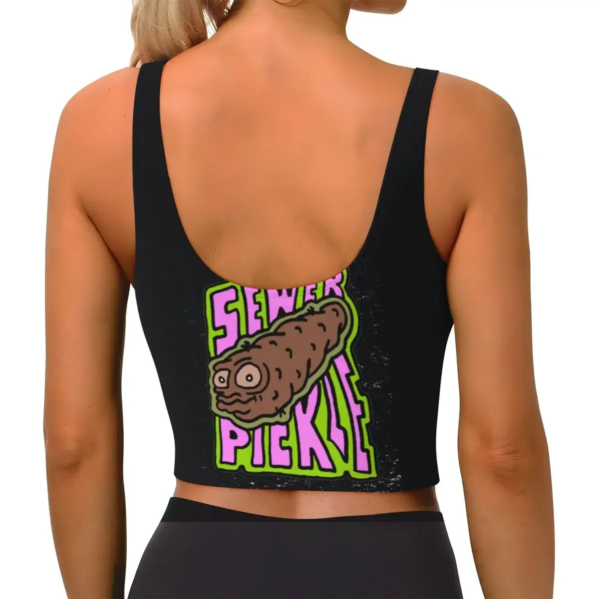 Custom Sewer Pickle Women Sports Bras High Impact Vest Gym Workout Yoga Crop Tank Top