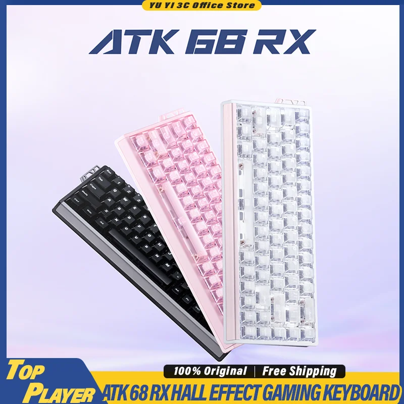 

ATK68 RX Gaming Keyboard Hall Effect Switch 0.001mm RT Accuracy 8kHz Polling Rate 256K Scan Rate Customized Keycaps Dynamic RGB