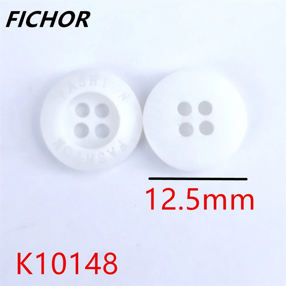 30/50pcs 12.5mm 4 Hole White Resin Sewing Buttons Cute Solid Color Round Shape Button for Baby Kids Clothes DIY Accessories