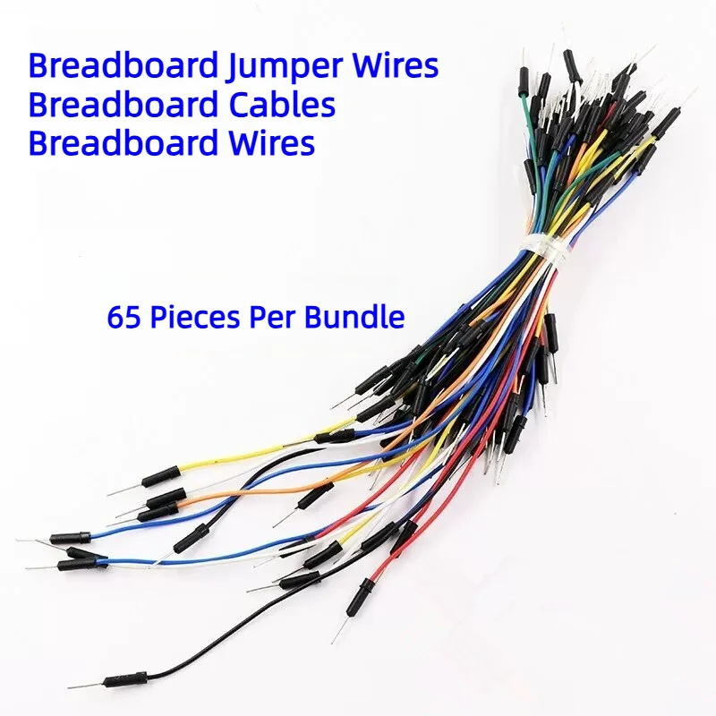 Breadboard Jumper Wire Kit 65Pcs per Bundle Dupont Cable Test Lead for Arduino DIY
