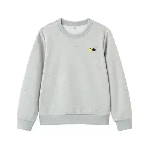 سويت شيرت نسائي شتوي جديد برقبة دائرية مع تطريز صغير على الصدر، سويت شيرت سميك بسيط وأنيق غير رسمي متعدد الاستخدامات