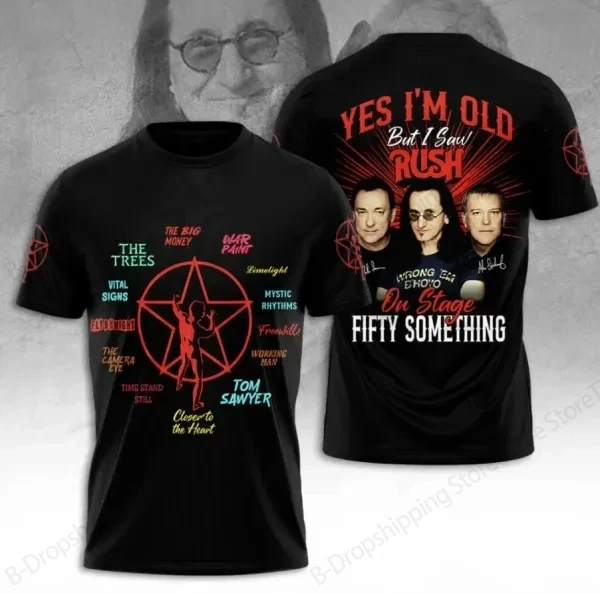 New Vintage Rock Rush Band Tour 2026 3d Print T-shirt Men Women Fashion Hip Hop Plus size Streetwear Short Sleeve Tops Tees Kids