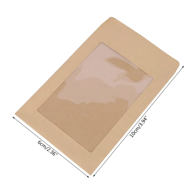 20PCS Vintage Envelopes with Clear Window for Wedding Invitations Gift Cards, Handmade Envelope Gift Card Envelope
