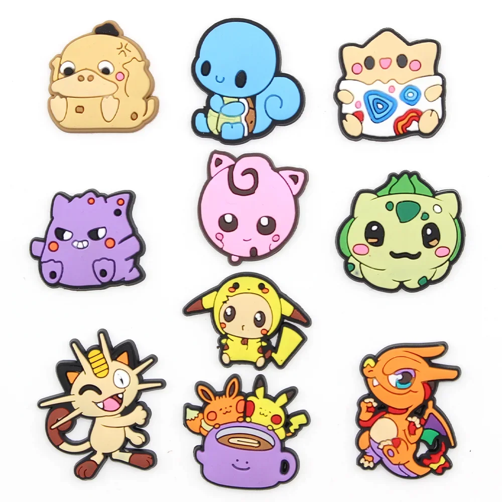 MINISO 1pcs Cute Pokemon DIY Shoe Charms Garden Accessories Buckle Charms Decorate Kid Gifts