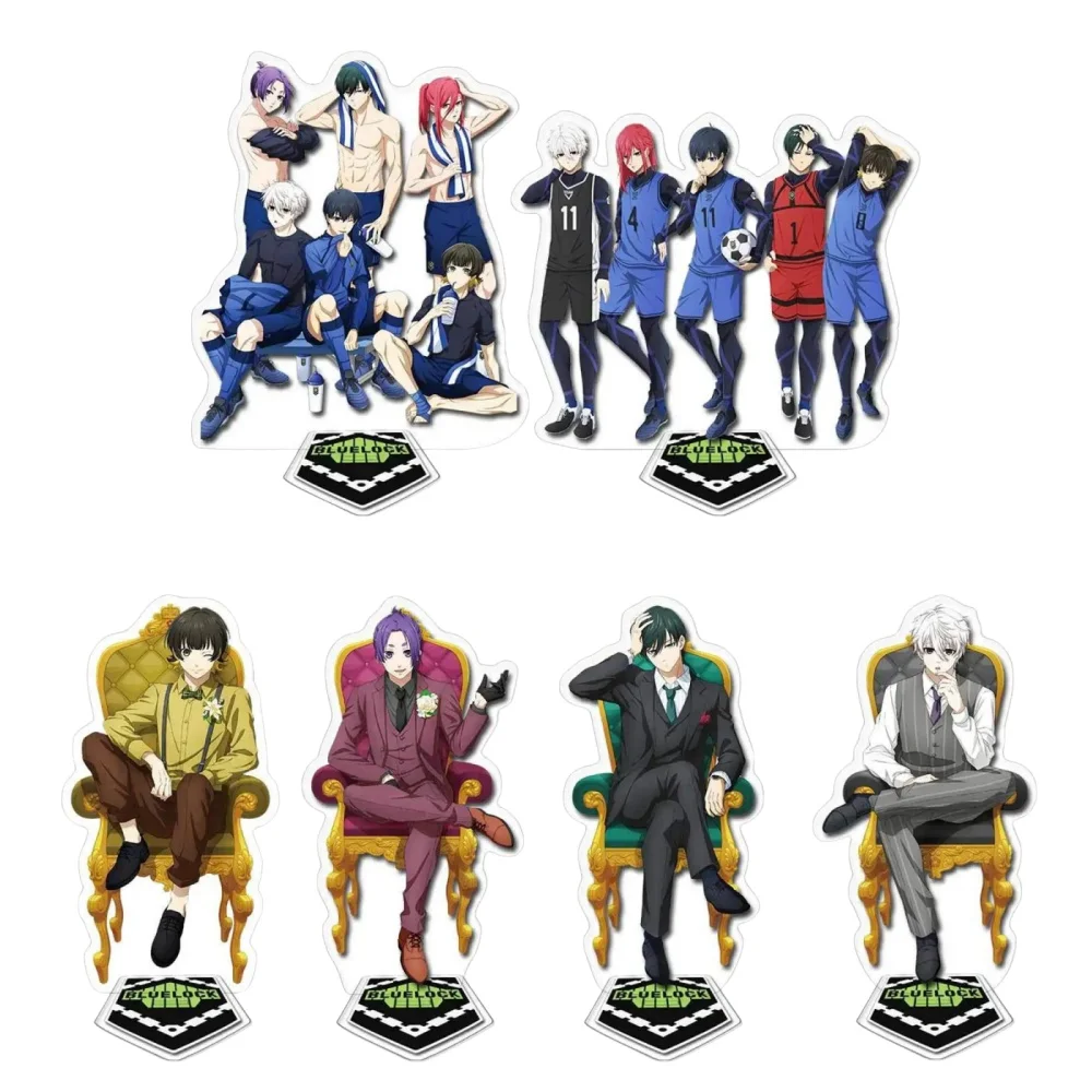 Hot Fashion Anime Figure Blue Acrylic Stands Cosplay Isagi Chigiri Bachira Nagi Karasu Cartoon Model Plate Series Gift 15cm