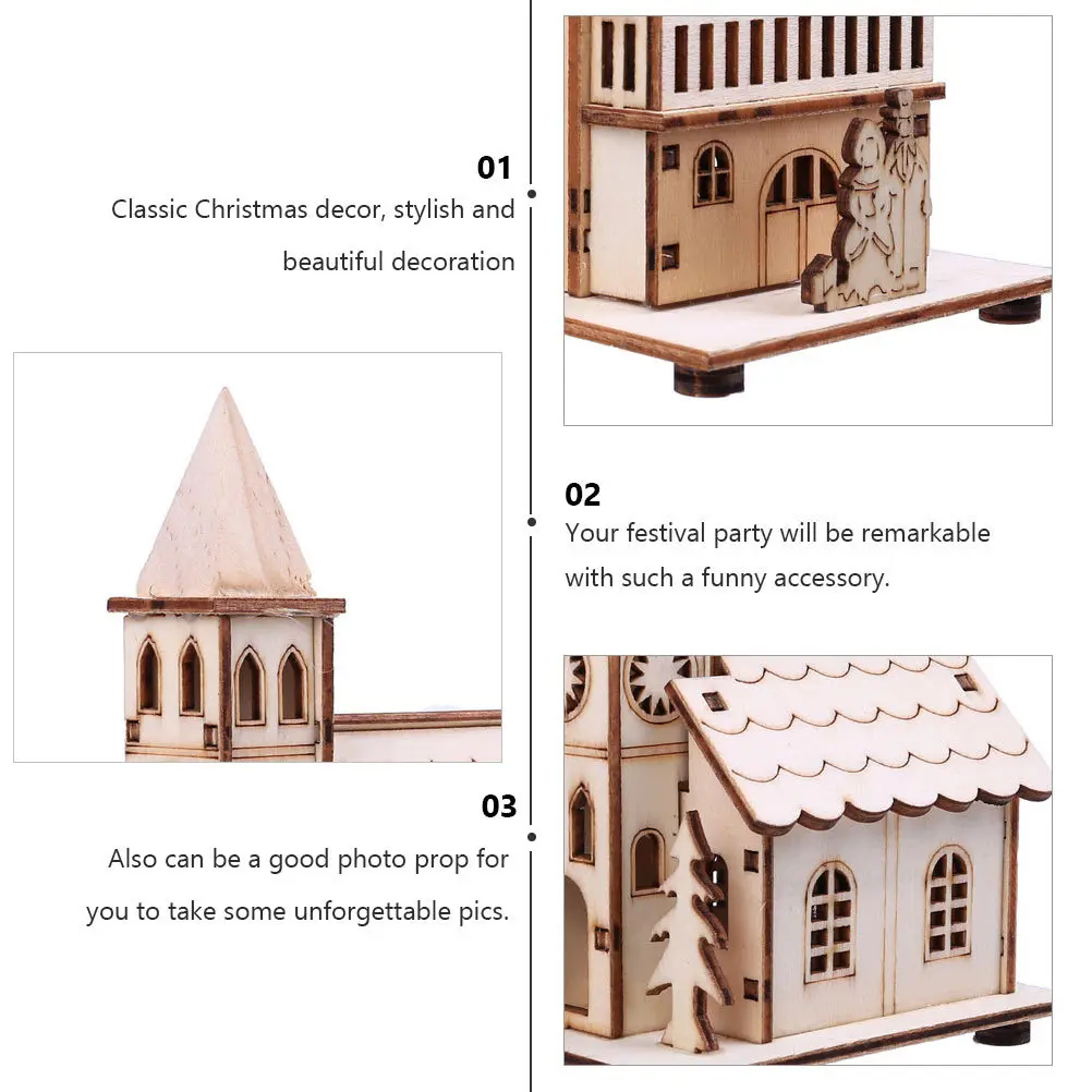 

2Pcs Luminous Cottage Decor Tabletop Decorations for Xmas Cottage Decoration Christmas Adornment Desktop Ornament