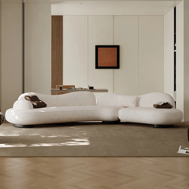 Special-shaped fabric sofa large apartment living room curved sofa flat villa sofa
