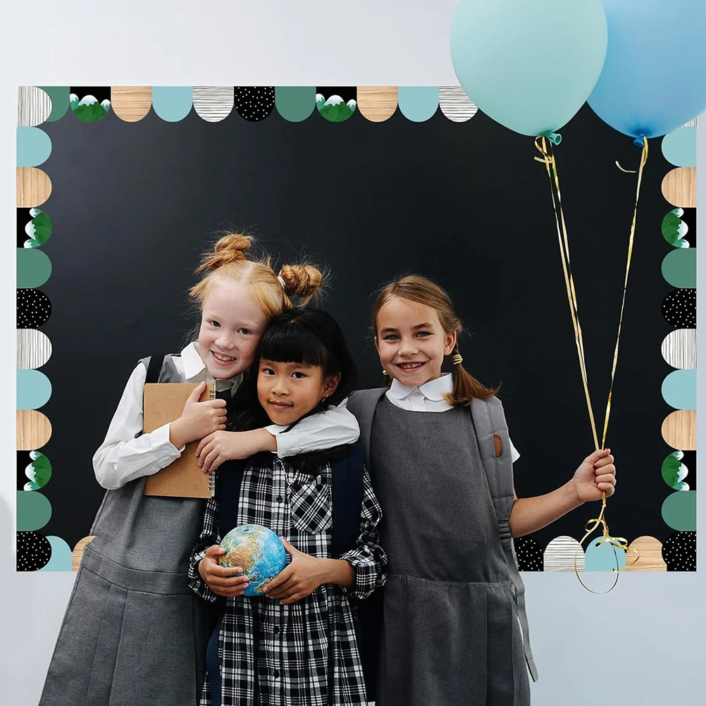 

1pcs 10M Arch Bridge Sticker Chalkboard Bulletin Board Decoration Mountain Design Adhesive Paper Roll For Classroom Office Home