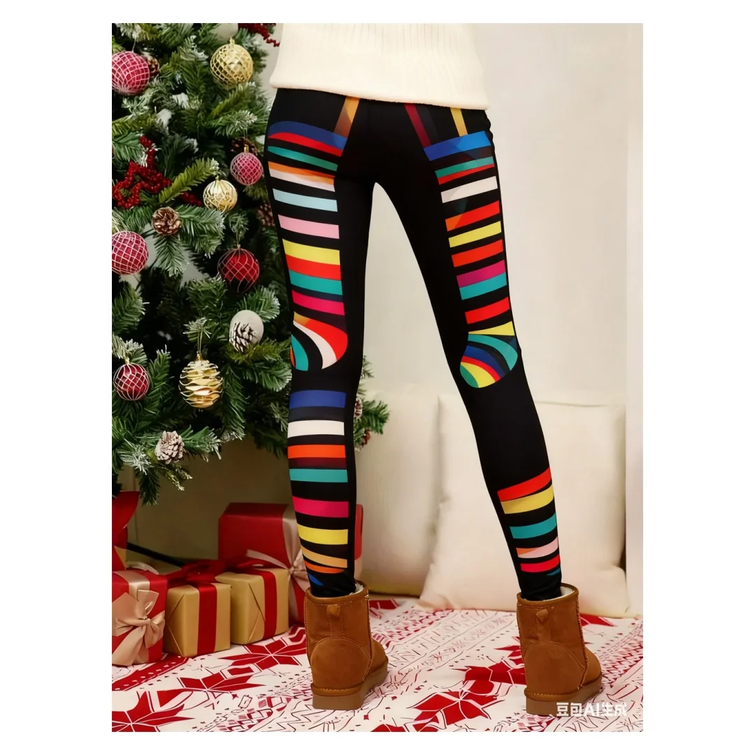 

Women's leggings Christmas pattern print Women's high waisted tight pants Elastic yoga pant Sport pants for woman Christmas gift