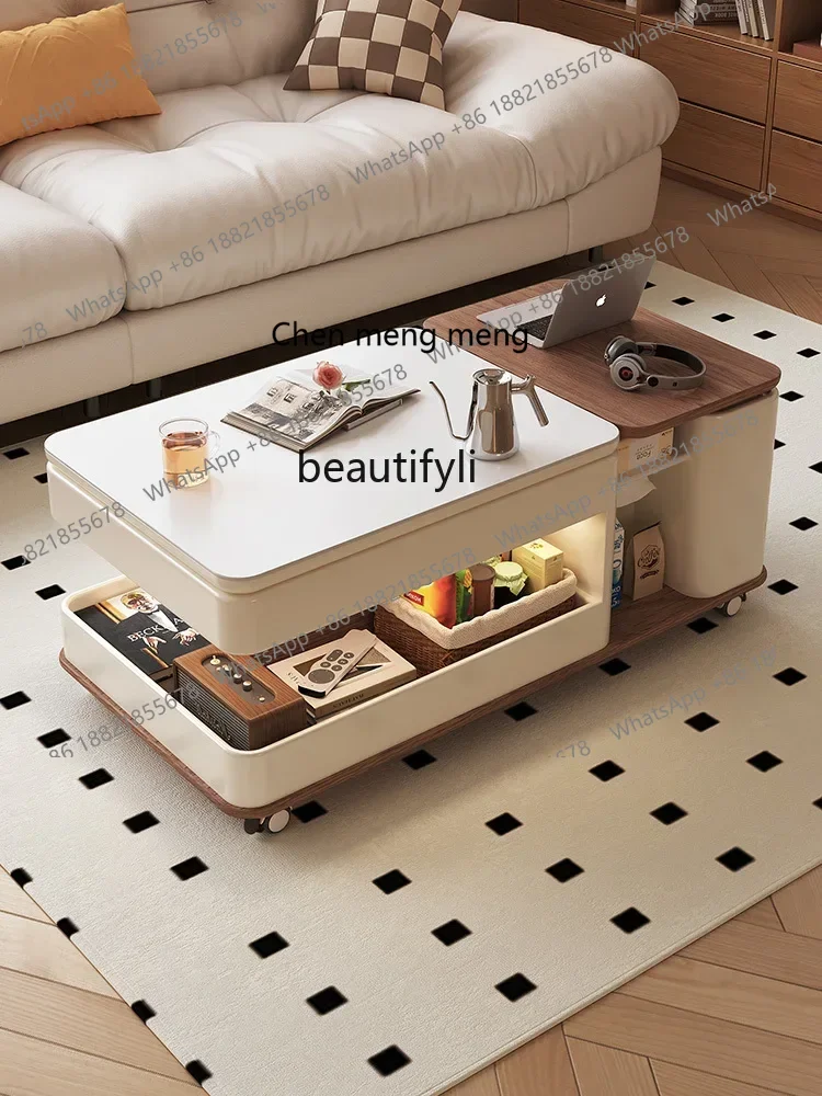 

ss7304 Coffee Table Living Room Home Movable Stone Plate Lifting Multifunctional Simple Modern