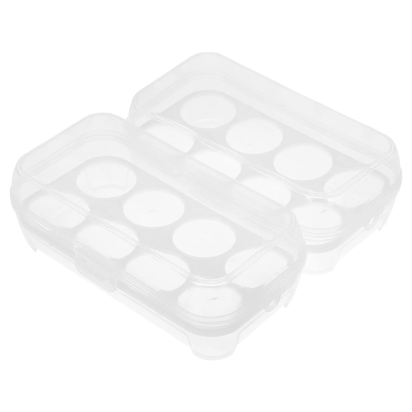 

2pcs Egg Storage Box Clear Cartons Shockproof Portable Organizer Tray Camping Refrigerator Freshness Sealed Plastic Egg Holder
