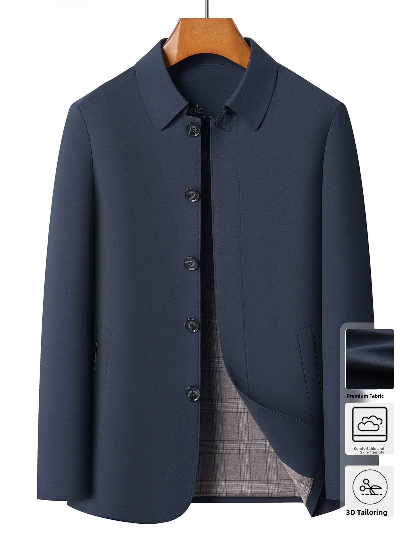 

Мужской деловой пиджак Pierre Cardin, весенне-осеннее пальто с отложным воротником, для свадеб и банкетов, для мужчин среднего возраста, из полиэстера и нейлона.