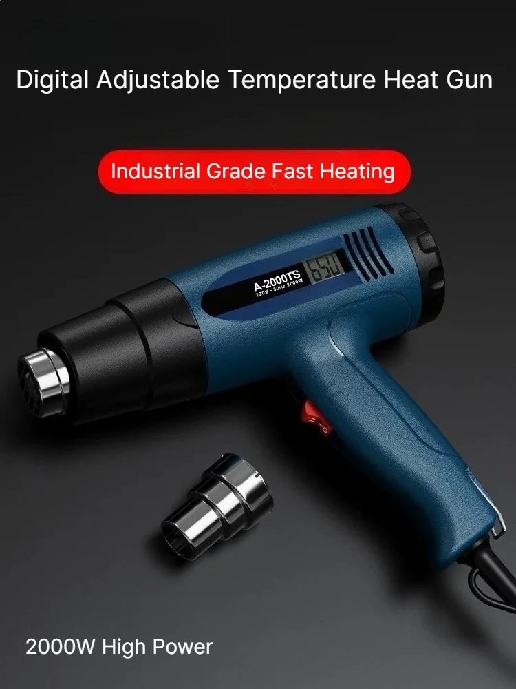 2000W High Power Variable Temp Heat Gun Multifunctional Adjustable Electric Hot Air Gun Repair Tool Industrial Grade Drying Gun