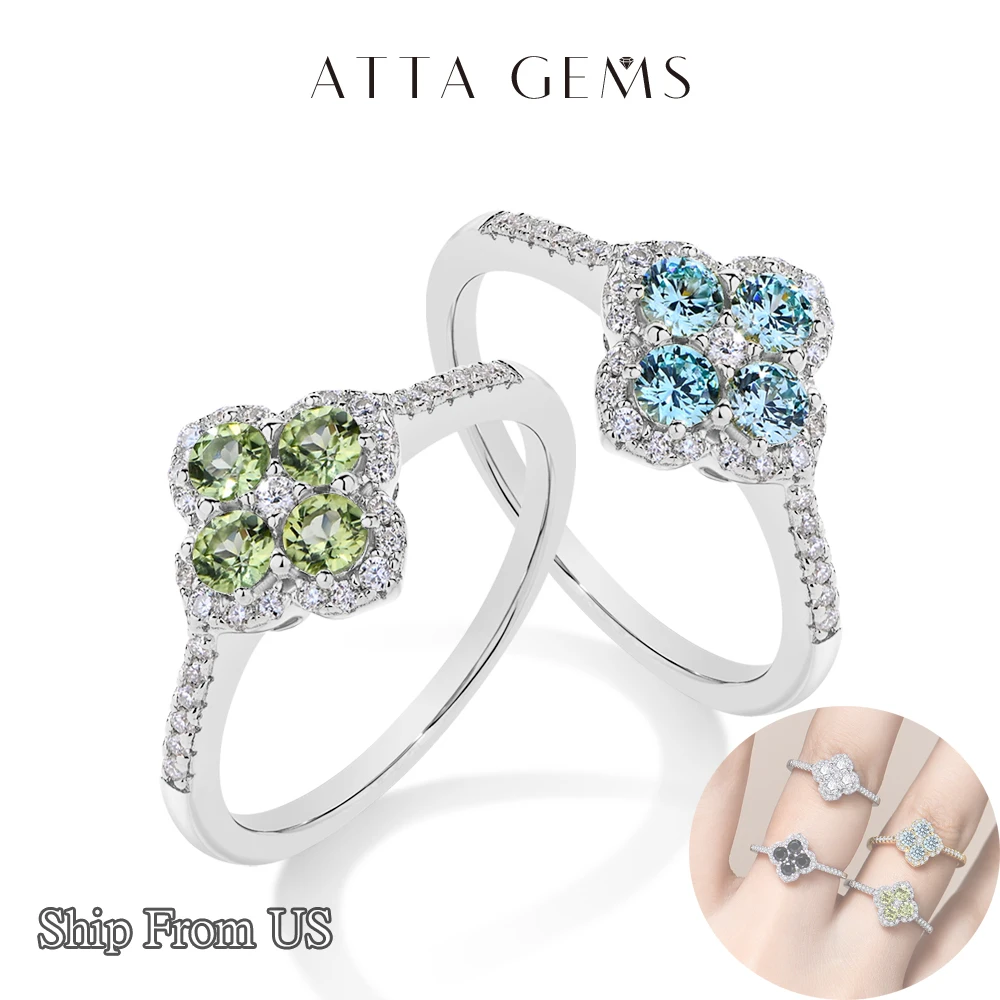 

Кольца из стерлингового серебра S925 с классическим муассанитом Halo D VVS1 от ATTAGEMS для женщин и девушек, романтические подарки на годовщину, изысканные ювелирные украшения