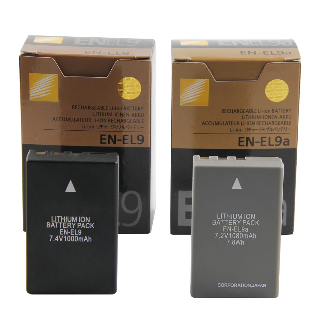 Original Replacement Battery For Nikon D5000 D3000 D60 D40X EN-EL9 EN-EL9A Camera Battery 7.8Wh Rechargeable Battery