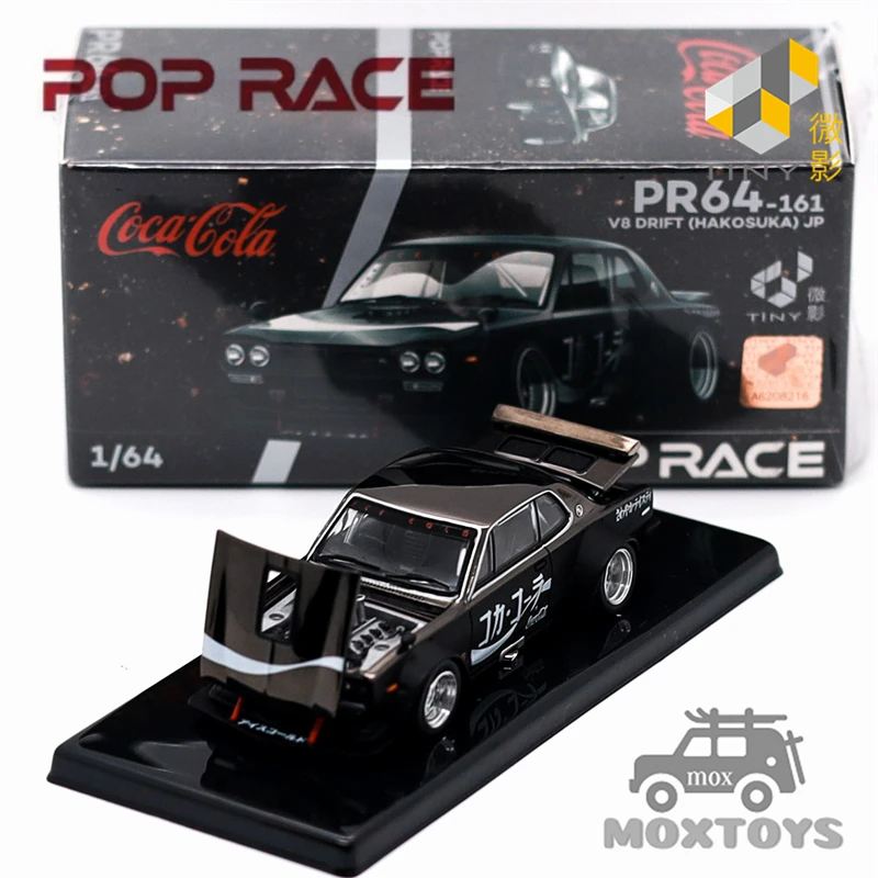 

Модель автомобиля Pop Race 1:64 Skyline Drift (HAKOSUKA) Zero JP Black Chrome из литого металла