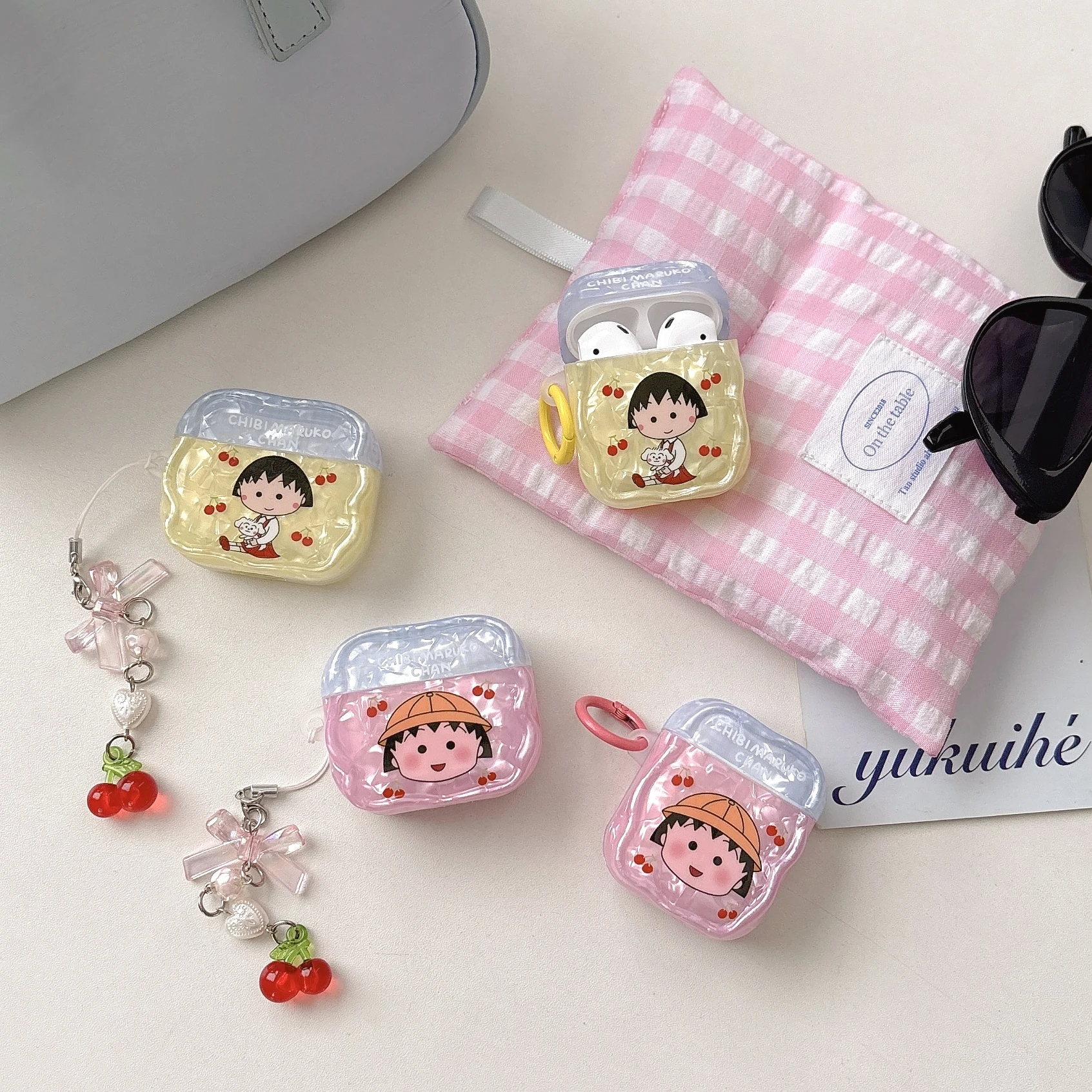 

Small Fresh Individualistic Lightweight Anti-Drop Headphones Protective For Chibi Maruko-chan For Air Pods4, 1, 2, 3, Pro,Pro2