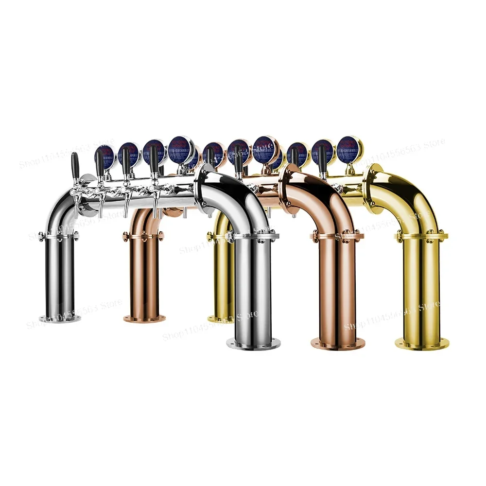 Stainless Steel 4‑Tap Bar Beer Tower – Custom Copper Draft Dispenser