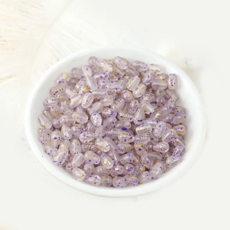 A52E Jewelry Making Glass Loose Beads, Small Drilled Beads for DIY Necklaces, Bracelets, and Handmade Craft Projects, 100 Count