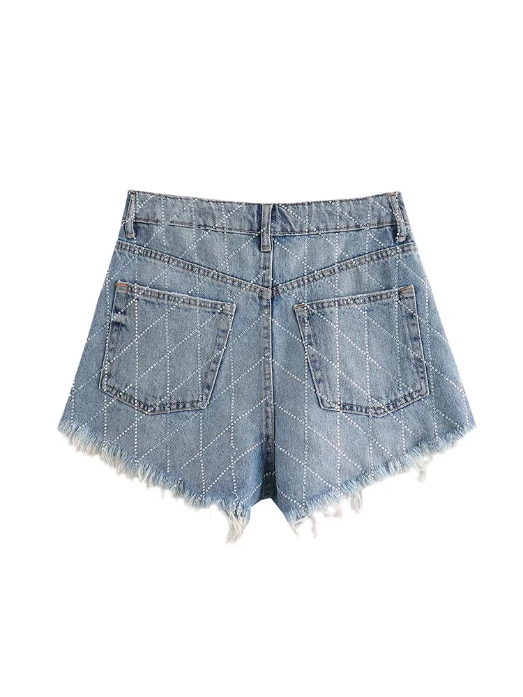 Willshela moda feminina denim azul zíper frontal mini shorts vintage cintura alta feminino chique senhora shorts