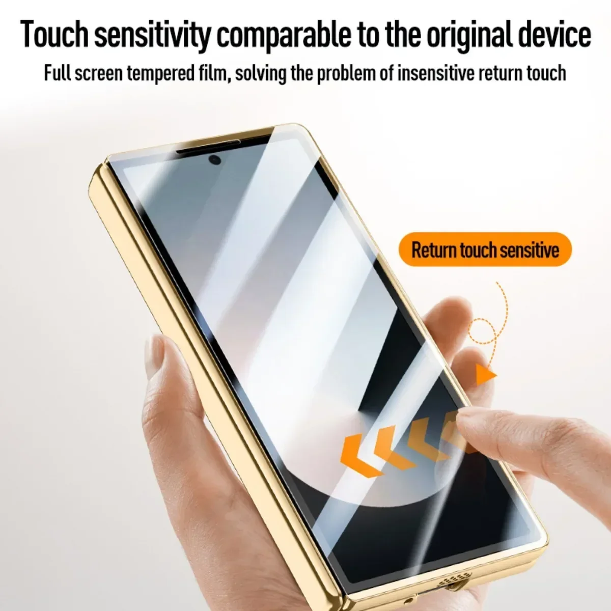 For Samsung Galaxy Z Fold 6 Case Ultra Thin Electroplated Leather Folding Hinge with Tempered Film Shockproof Cover Accessories