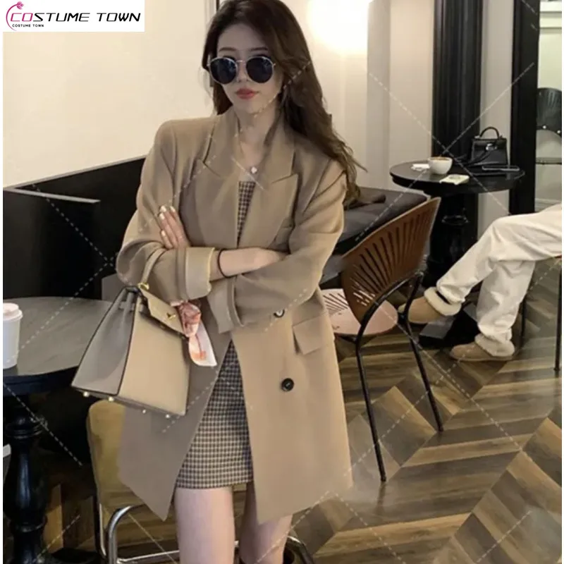 

Large Size Women's Autumn/winter High-end Suit Set Skirt Chubby Mm Suit Jacket+plaid Suspender Skirt Two-piece Set