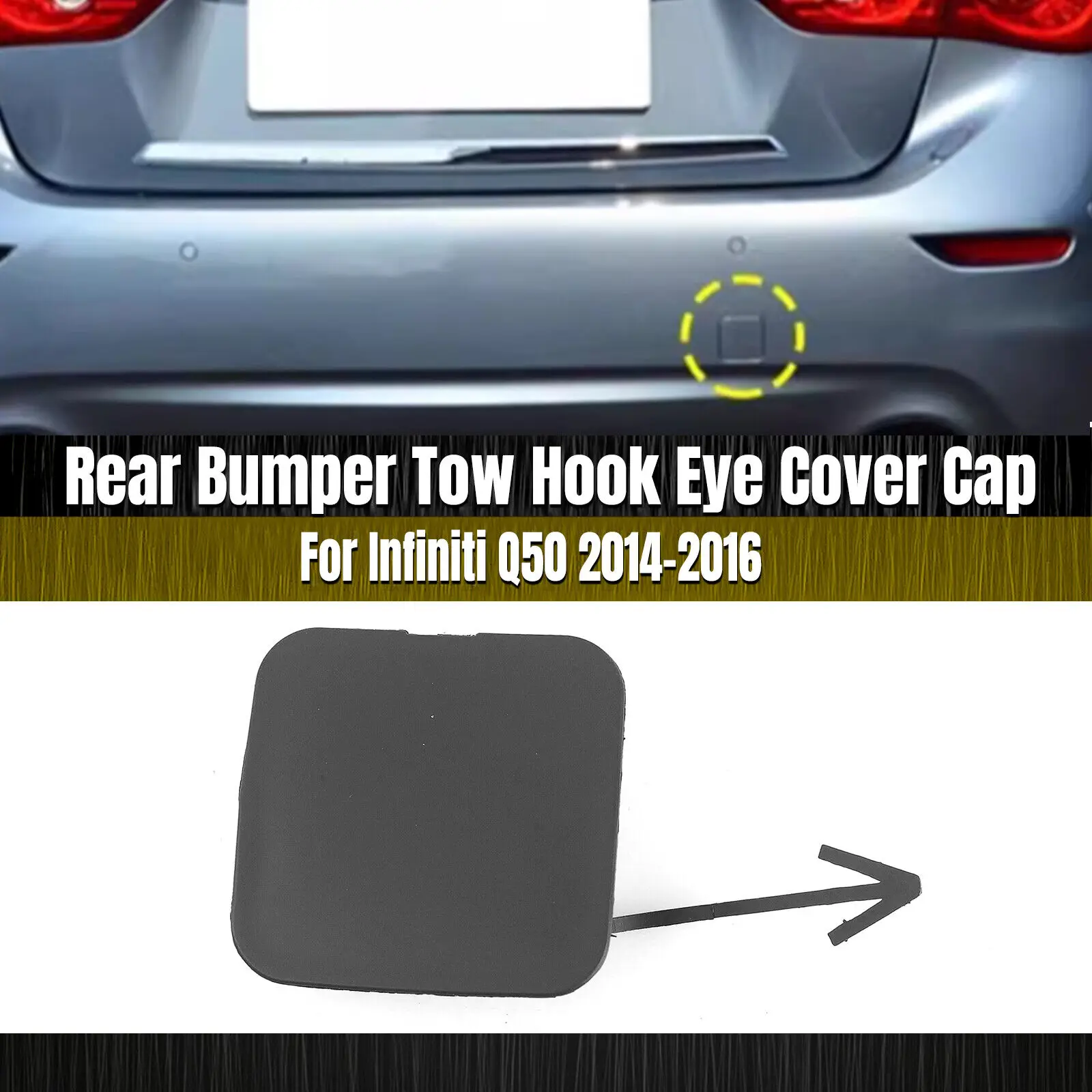 

Rear Bumper Tow Hook Eye Cover Cap fit for Infiniti Q50 2014 2015 2016 2017 2018 85071-4GA0A