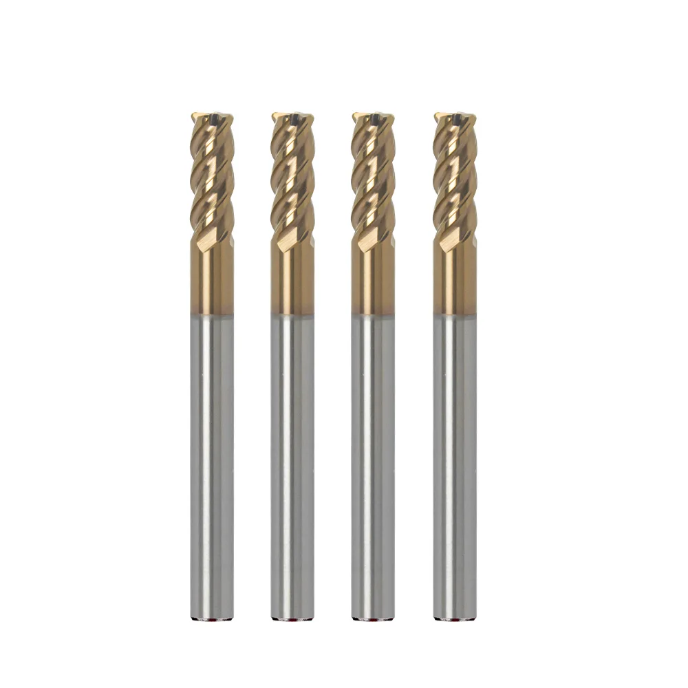 Solid Carbide Unequal Helix Endmill 4-Flute Milling Cutter with Long Neck Customizable ODM/OEM for Stainless Steel Titanium