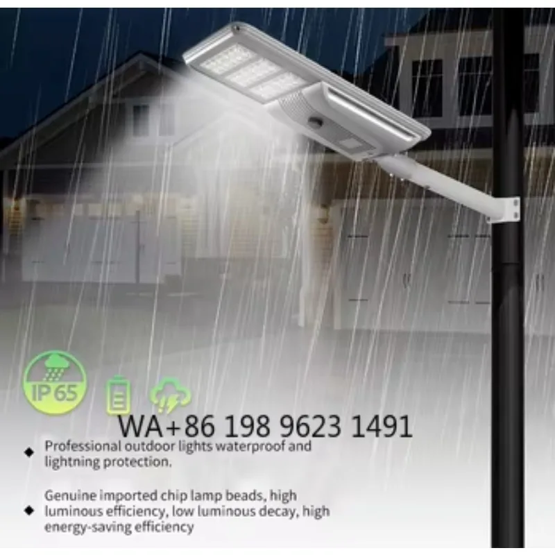 100W Motion Sensor All in One Solar Street Light Dusk to Dawn High Brightness Outdoor Road Lamp