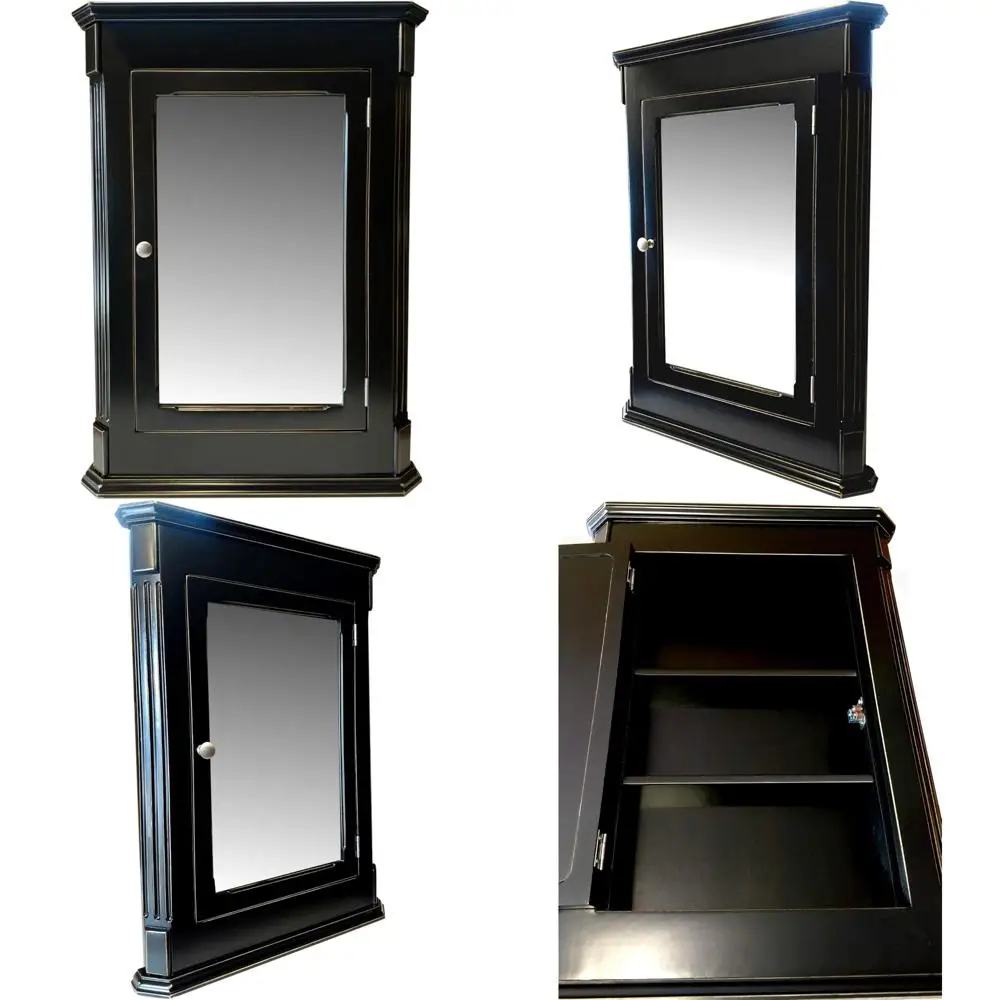 

Classic Solid Wood Handcrafted Recessed Medicine Cabinet by Ludwig Black