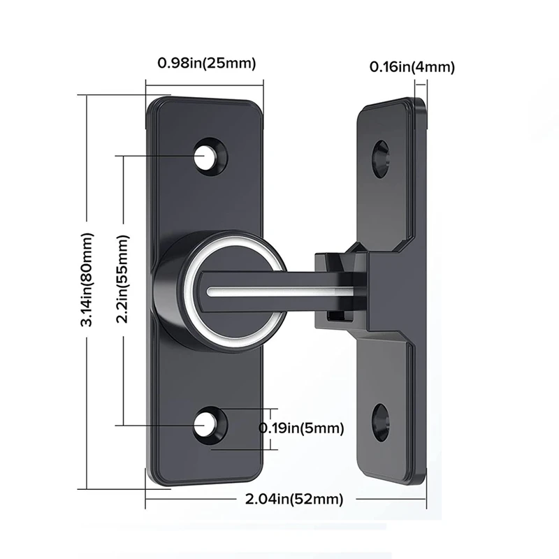 ฮาร์ดแวร์ล็อคประตูโรงนา, 90 องศา Heavy Duty Gate Latches Flip Latch Safety Door Bolt Latch Lock