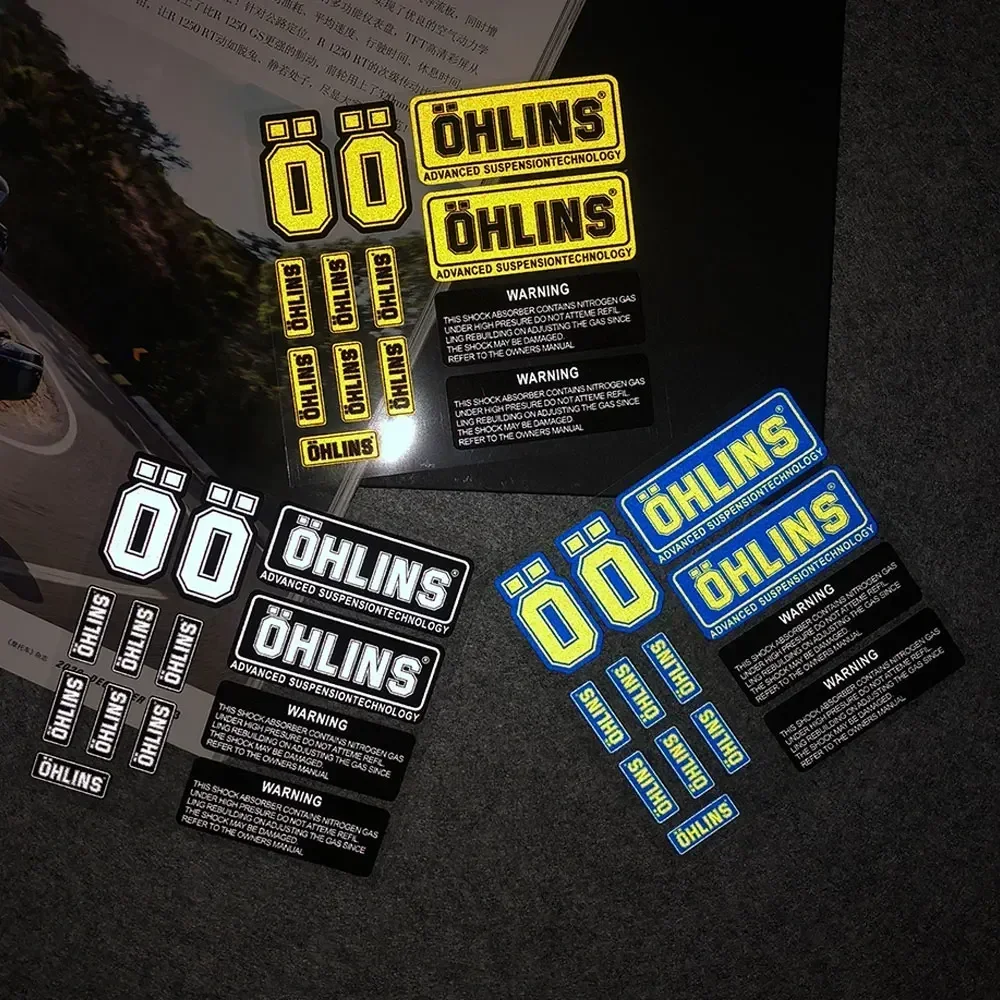 

NO.L093 OHLINS Motorcycle Suspension Shock Decal Decoration Racing Bike Modification Waterproof Reflective Stickers